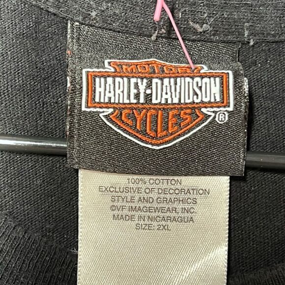 Vintage 2000 Harley Davidson Flaming Orlando Florida Black Tee Shirt Mens 2X - Picture 5 of 6